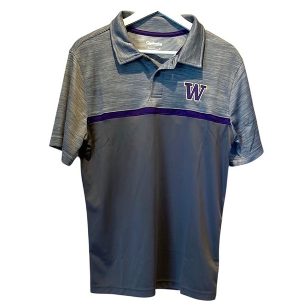 University of Washington UW Huskies Men’s tech Fabric Polo Shirt Size Medium